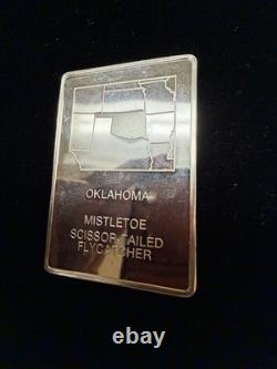 Franklin Mint Oklahoma Scissor-tailed flycatcher. 925 Sterling Silver Art Bar