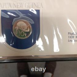 Franklin Mint Papua New Guinea 1975 Official Currency 5 Kina 10 Silver Coin