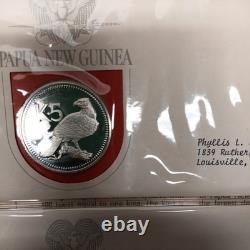 Franklin Mint Papua New Guinea 1975 Official Currency 5 Kina 10 Silver Coin