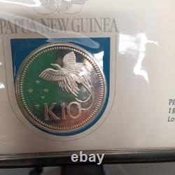 Franklin Mint Papua New Guinea 1975 Official Currency 5 Kina 10 Silver Coin