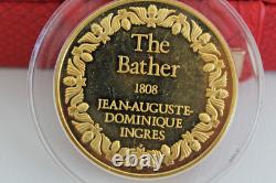 Franklin Mint PortraitBatherMedal 24kt G. E. P Over Sterling Silver Jean Auguste