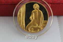 Franklin Mint PortraitBatherMedal 24kt G. E. P Over Sterling Silver Jean Auguste