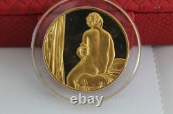 Franklin Mint PortraitBatherMedal 24kt G. E. P Over Sterling Silver Jean Auguste
