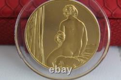 Franklin Mint PortraitBatherMedal 24kt G. E. P Over Sterling Silver Jean Auguste