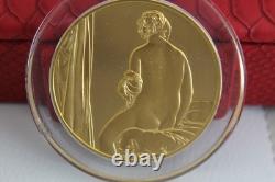Franklin Mint PortraitBatherMedal 24kt G. E. P Over Sterling Silver Jean Auguste
