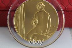 Franklin Mint PortraitBatherMedal 24kt G. E. P Over Sterling Silver Jean Auguste