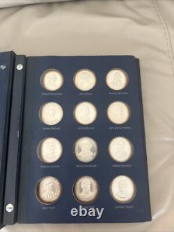 Franklin Mint Presidential Commemorative Proof Set of 36 Sterling Silver Medals