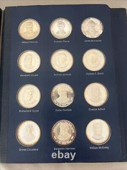Franklin Mint Presidential Commemorative Proof Set of 36 Sterling Silver Medals