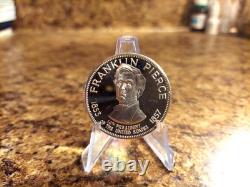 Franklin Mint Presidential Commemorative Silver Medal Franklin Pierce Read