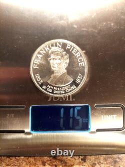 Franklin Mint Presidential Commemorative Silver Medal Franklin Pierce Read