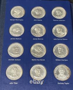 Franklin Mint Presidential Medallions Proof Sterling Silver Net 36 oz pure withCOA