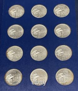 Franklin Mint Presidential Medallions Proof Sterling Silver Net 36 oz pure withCOA