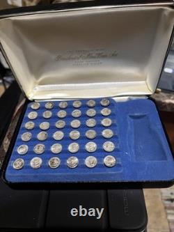 Franklin Mint Presidential Mini-Coin Set Silver First Edition Blue Case