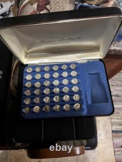 Franklin Mint Presidential Mini-Coin Set Silver First Edition Blue Case