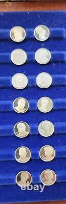 Franklin Mint Presidents & First Ladies Mini Coin Silver Set Case Sterling Lot
