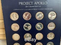 Franklin Mint Project Apollo Mans Greatest Silver Medal Coin Set 20 Medals