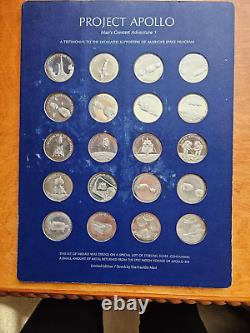 Franklin Mint Project Apollo Sterling Silver Medal Set