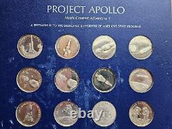 Franklin Mint Project Apollo Sterling Silver Medal Set