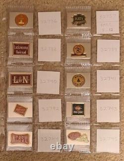 Franklin Mint Railroad Emblem silver bars Complete set of 50 in Display case