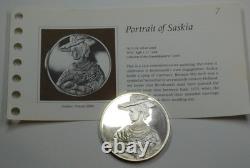 Franklin Mint Rembrandt Medal Portrait of Saskia 1.96 oz Silver Cameo Proof K485