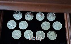 Franklin Mint Rembrandt's Genius Sterling Silver Medals withChest