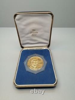Franklin Mint Rev. William F. Drobel Sterling Silver Gold Electro Medal 27.25g