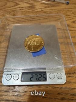 Franklin Mint Rev. William F. Drobel Sterling Silver Gold Electro Medal 27.25g