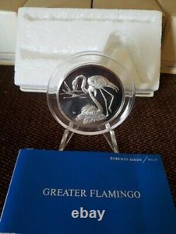 Franklin Mint Roberts Birds (5). 925 Sterling SILVER Medals #6-10 10 OZ Set COA