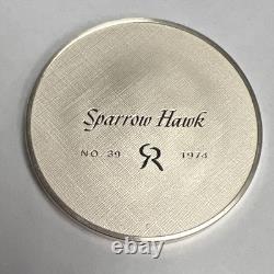 Franklin Mint Roberts Birds, No. 39 Sparrow Hawk. 925 Sterling Round