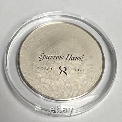 Franklin Mint Roberts Birds, No. 39 Sparrow Hawk. 925 Sterling Round
