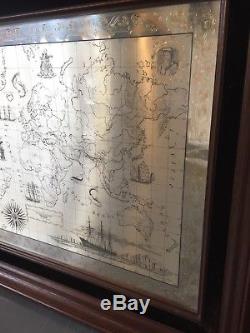 Franklin Mint Royal Geographical Society Silver Map Limited Edition 1976