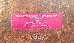 Franklin Mint Royal Geographical Society Silver Map Limited Edition 1976