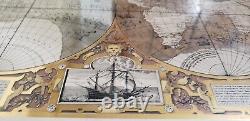 Franklin Mint SIR FRANCIS DRAKE WORLD MAP in Silver 1984 Royal Geographical Soc