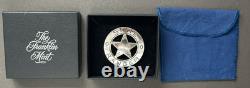 Franklin Mint STERLING SILVER Badge Texas State Rangers + original box