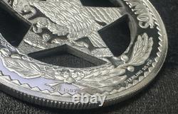 Franklin Mint STERLING SILVER Badge Texas State Rangers + original box