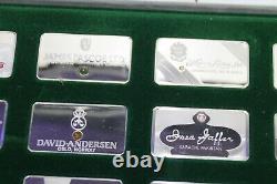 Franklin Mint S. Silver Ingot Jeweler 30 Set w Case actual Gem Inset w each Piece