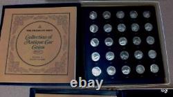 Franklin Mint Series 1 and 2 Collection of Sterling Silver Antique Car Coins