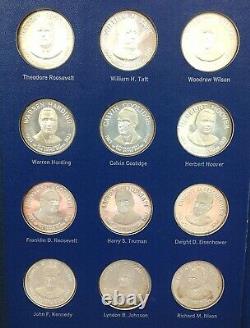 Franklin Mint Set of 36 Presidential Commemorative Proof Medals Sterling Silver