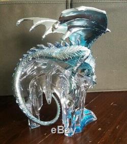 Franklin Mint Silver-Blue Dragon Lord of the Ice Realm by Michael Whelan