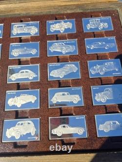 Franklin Mint Silver Car Ingot Collection Mint Condition 211 Oz Very Rare Set