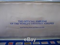 Franklin Mint Silver Emblems Of The World's Greatest Airlines Complete Ingot Set