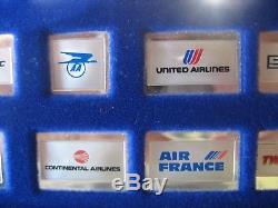 Franklin Mint Silver Emblems Of The World's Greatest Airlines Complete Ingot Set
