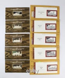 Franklin Mint Silver Ingot Limited 1st Ed 50 Proof International Locomotive Set