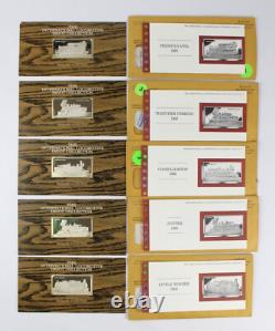 Franklin Mint Silver Ingot Limited 1st Ed 50 Proof International Locomotive Set