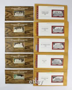 Franklin Mint Silver Ingot Limited 1st Ed 50 Proof International Locomotive Set