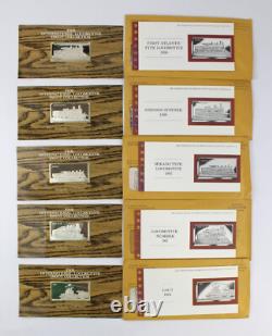 Franklin Mint Silver Ingot Limited 1st Ed 50 Proof International Locomotive Set