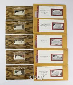 Franklin Mint Silver Ingot Limited 1st Ed 50 Proof International Locomotive Set