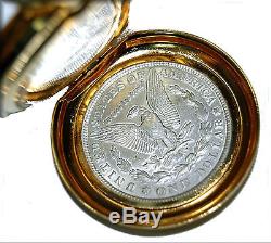 Franklin Mint Silver Morgan Pocket Watch Limited Edition Mint BU Gem 1921 Coin $