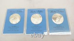 Franklin Mint Skylab 1 2 & 3 Eyewitness Medals Set Sterling Silver Coin Set of 3