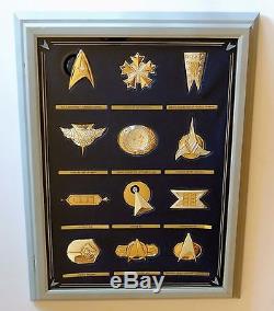 Franklin Mint Star Trek 12 Solid Silver Official Insignia Badges & Case